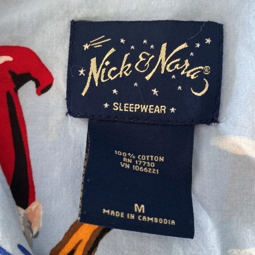 Nick & Nora Sleepware Pajama Top Gnome Medium - Picture 4 of 8